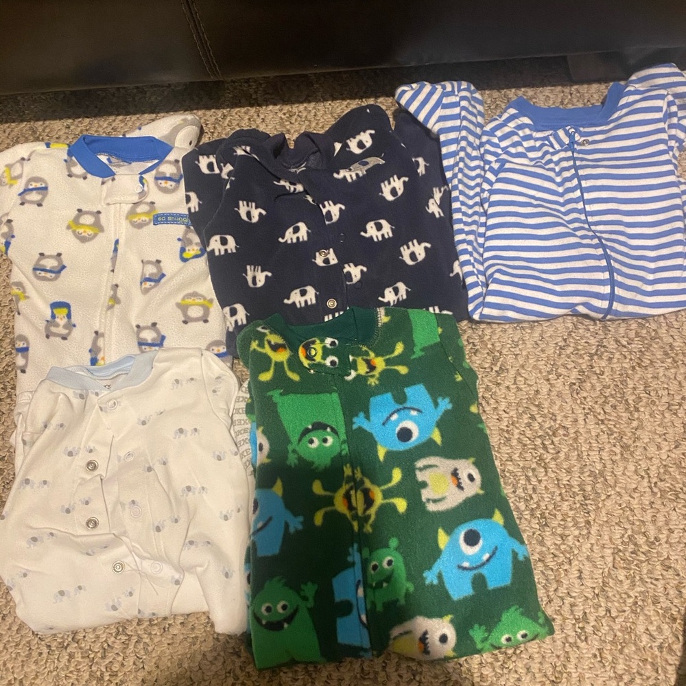 6 Month Baby Boy PJ’s/Sleepers Lot